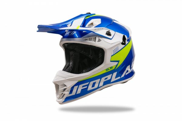 CASCO CROSS UFO INTREPID BLU/GIALLO