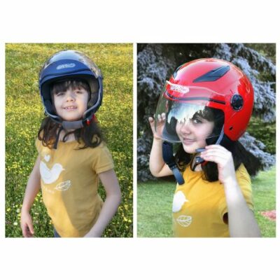 Casco Bimbo Moto G01 Jet Rosa Lucido