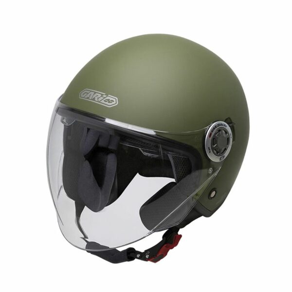 Casco Moto G20 Jet Doppia Visiera Verde Militare