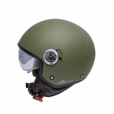 Casco Moto G20 Jet Doppia Visiera Verde Militare