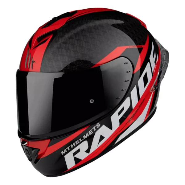 CASCO INTEGRALE MT HELMETS RAPIDE PRO CARBON C5 ROSSO LUCIDO