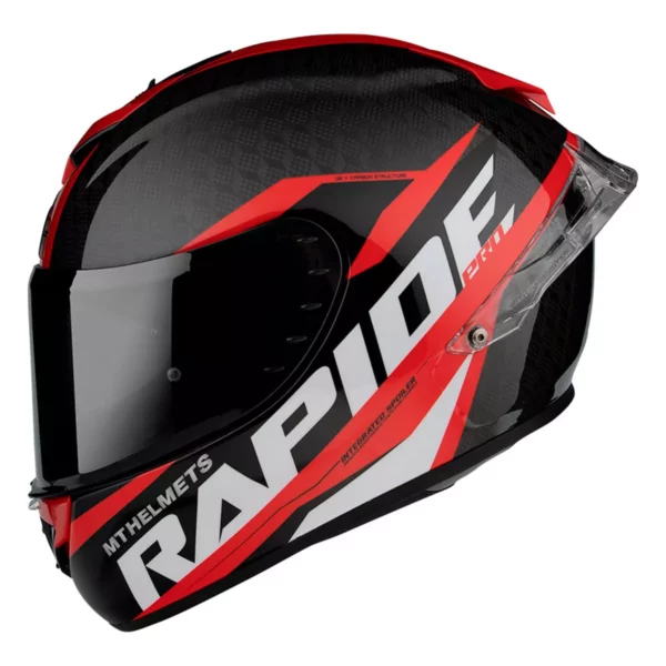 CASCO INTEGRALE MT HELMETS RAPIDE PRO CARBON C5 ROSSO LUCIDO - immagine 3