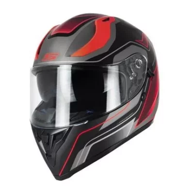 Casco Integrale S441 VENGE Nero Opaco e Rosso